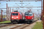 DB Cargo 185 329 and DSB Vectron 3227